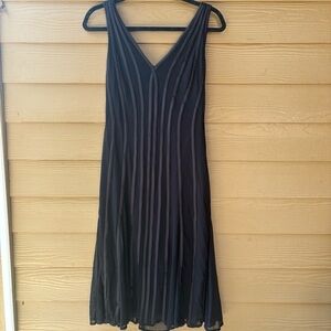 Tadashi Shoji Structured Illusion Flare Dress in Black Size Medium